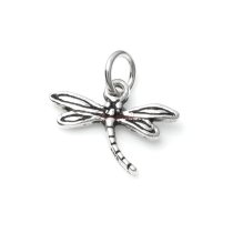 1 x 925 Sterling Silver Dragonfly Dangle Charm Pendant