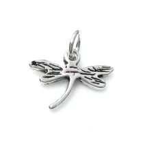 1 x 925 Sterling Silver Dragonfly Dangle Charm Pendant