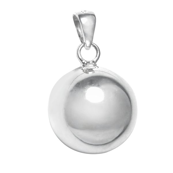1x Sterling Silver Plain Round Seamless Ball Dangle Pendant Charm 14mm