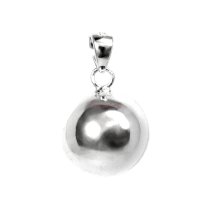 1x Sterling Silver Plain Round Seamless Ball Dangle Pendant Charm 14mm