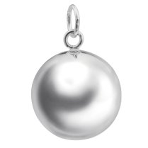 1x Sterling Silver Plain Round Seamless Ball Dangle Pendant Charm 20mm