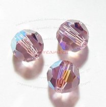 4x AB Swarovski Crystal Elements Round 5000 Lt Amethyst 10mm