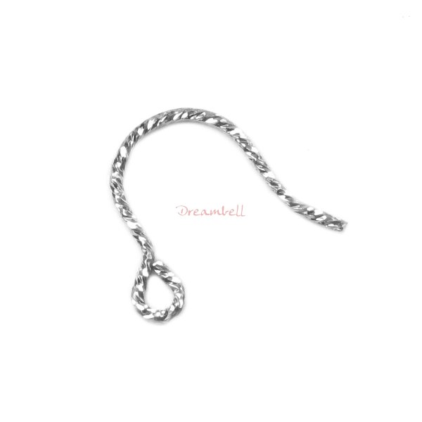 4pcs Sterling Silver Sparkle Ear Wire French Hook Earwires