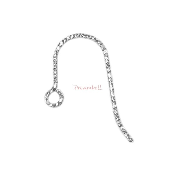 4pcs Sterling Silver Sparkle Ear Wire French Hook Earwires
