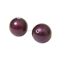 4x Swarovski Elements 5818 Round Half Drilled Blackberry Crystal Pearl 10mm