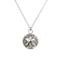 Rhodium on 925 Sterling Silver Clear CZ Crystal Round White Button Fresh Water Pearl Dangle Pendant Charm Link Necklace Chain 16" + 2" Extender