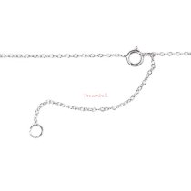 1x 925 Sterling Silver Round Clear CZ Crystal Pendant Charm Link Necklace Chain 15.5" + 2" Extender