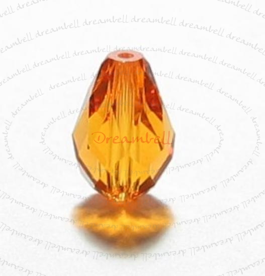 2x Swarovski Elements Crystal 5500 Tear Drop Briolette Beads Topaz 10.5mm