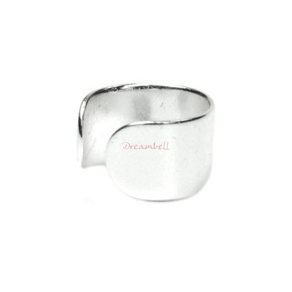 1x 925 Sterling Silver Round Plain Ring Clip-on Cuff Earrings / Ear Cuffs Wrap