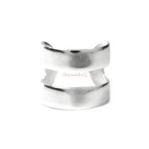 1x 925 Sterling Silver Round Double Ring Cuff Earring / Clip-on Ear Cuffs Wrap