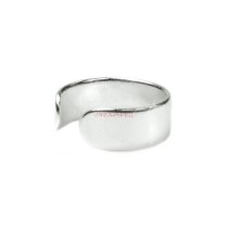 1x 925 Sterling Silver Round Plain Ring Clip-on Cuff Earrings / Ear Cuffs Wrap