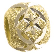 14k Gold on 925 Sterling Silver Twinkle Star Stardust Bead for European Charm Bracelets 10mm
