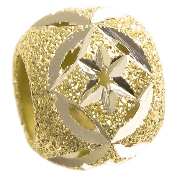 14k Gold on 925 Sterling Silver Twinkle Star Stardust Bead for European Charm Bracelets 10mm