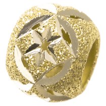 14k Gold on 925 Sterling Silver Twinkle Star Stardust Bead for European Charm Bracelets 10mm