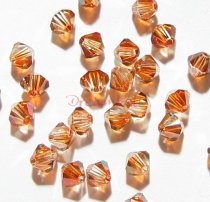 24 Swarovski Elements Bicone Crystal 5301 Copper 4mm