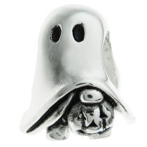.925 Sterling Silver Halloween Spirit Ghost Pumpkin Bead for European Charm Bracelet