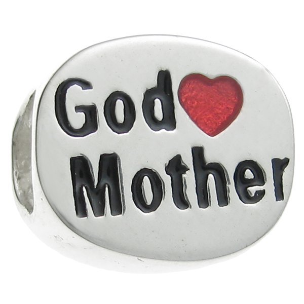 .925 Sterling Silver Love God Mother Heart Enamel Bead for European Charm Bracelets