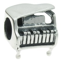 Antique 925 Sterling Silver Piano Keyboard Bead for European Charm Bracelets