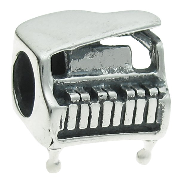 Antique 925 Sterling Silver Piano Keyboard Bead for European Charm Bracelets