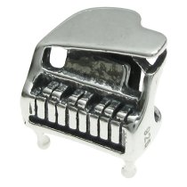 Antique 925 Sterling Silver Piano Keyboard Bead for European Charm Bracelets