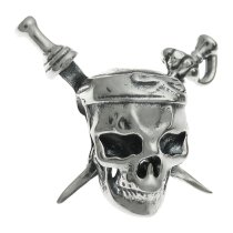 Antique 925 Sterling Silver Skull Pirates of the Caribbean Bead for European Charm Bracelets
