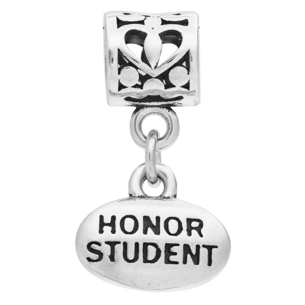 925 Sterling Silver Honor Student Graduation Dangle Bead for European Charm Bracelets