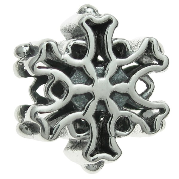 925 Sterling Silver Christmas Winter Snowflake Bead for European Charm Bracelets