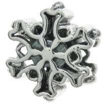 925 Sterling Silver Christmas Winter Snowflake Bead for European Charm Bracelets