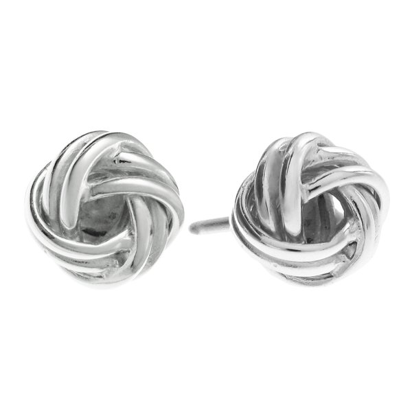 2x 925 Sterling Silver True Lover's Knot Charm Stud Post Earring