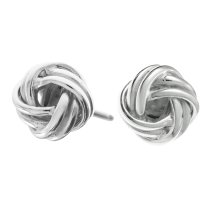 2x 925 Sterling Silver True Lover's Knot Charm Stud Post Earring