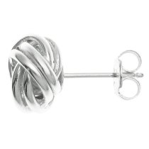 2x 925 Sterling Silver True Lover's Knot Charm Stud Post Earring