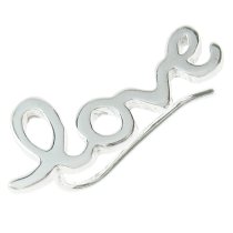 1x 925 Sterling Silver Love Word French Hook Ear Cuff Earwire for Left Ear