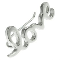 1x 925 Sterling Silver Love Word French Hook Ear Cuff Earwire for Left Ear