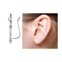 1x 925 Sterling Silver Love Word French Hook Ear Cuff Earwire for Left Ear