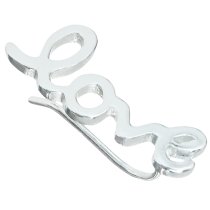 1x 925 Sterling Silver Love Word Ear Cuff French Hook Earwire for Right Ear
