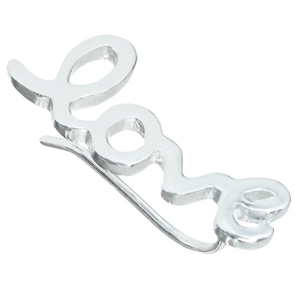 1x 925 Sterling Silver Love Word Ear Cuff French Hook Earwire for Right Ear