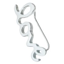 1x 925 Sterling Silver Love Word Ear Cuff French Hook Earwire for Right Ear