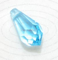 4x Swarovski Elements Crystal 6000 Teardrop Aquamarine Blue 11mm