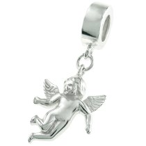 925 Sterling Silver Cupid Little Angel Dangle Bead for European Charm Bracelets