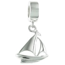 925 Sterling Silver Yacht Sailboat Dangle Bead for European Charm Bracelets