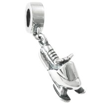 Antique 925 Sterling Silver Winter Snowmobile Motorbike Dangle Bead for European Charm Bracelets
