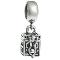 Antique 925 Sterling Silver Heart Love Locket Dangle Bead for European Charm Bracelets
