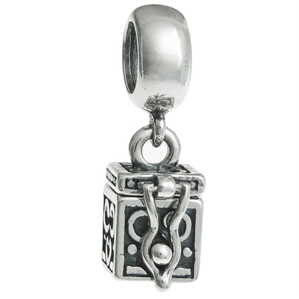 Antique 925 Sterling Silver Heart Love Locket Dangle Bead for European Charm Bracelets