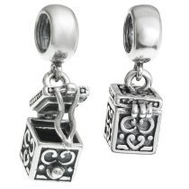 Antique 925 Sterling Silver Heart Love Locket Dangle Bead for European Charm Bracelets