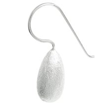 2x 925 Sterling Silver Satin Teardrop Dangling Ear Wire French Hook Earring