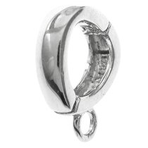 1x Rhodium on Sterling Silver Interchangeable Bail Pendant Clasp European Connector Slider