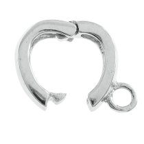 1x Rhodium on Sterling Silver Interchangeable Bail Pendant Clasp European Connector Slider