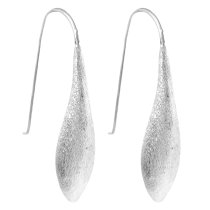 2x 925 Sterling Silver Satin Dangling Long Tear Drop Ear Wire Earring French Hook