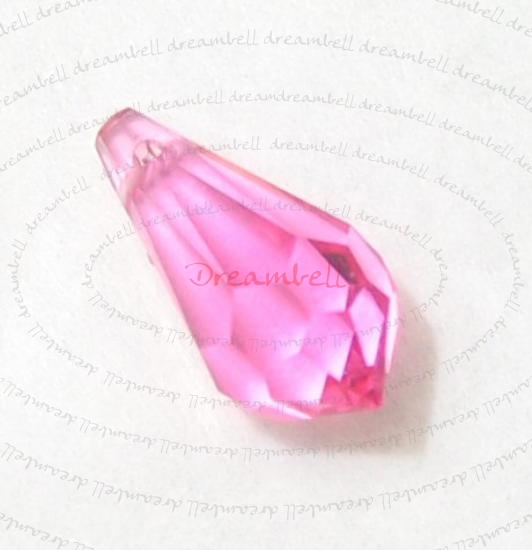 4x Swarovski Elements Crystal 6000 Teardrop Pink Rose 11mm