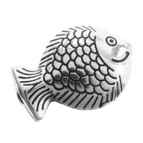 2x Antiqued 925 Sterling Silver Fish Tube Spacer Bead 10mm